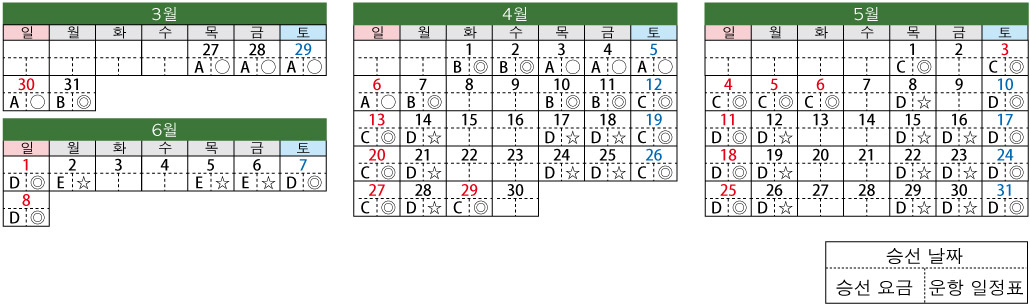 운항 스케줄